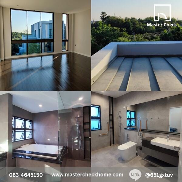 ตรวจบ้านหรู Grand Bangkok Boulevard พระราม 9 - กรุงเทพกรีฑา 3 ตรวจสอบความเรียบร้อยของวัสดุปูพื้นและงานตกแต่งภายในบ้านระดับ Luxury