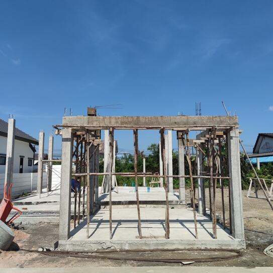 ตรวจงานโครงสร้างบ้านสร้างเอง จันทบุรี 2 ตรวจสอบเหล็กเสริมคานและระยะหุ้ม ก่อนเทคอนกรีต ตรวจงานโครงสร้าง บ้านสร้างเอง จันทบุรี