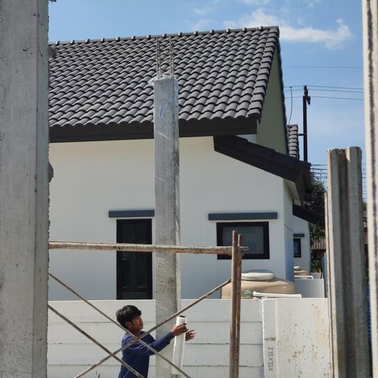 ตรวจงานโครงสร้างบ้านสร้างเอง จันทบุรี 7 ตรวจสอบเหล็กเสริมคานและระยะหุ้ม ก่อนเทคอนกรีต ตรวจงานโครงสร้าง บ้านสร้างเอง จันทบุรี