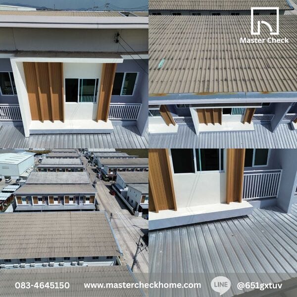 ตรวจทาวน์โฮม The Mix Hillside บ่อวิน ศรีราชา 5 บินโดรนตรวจสอบหลังคาทาวน์โฮม ป้องกันปัญหารั่วซึม