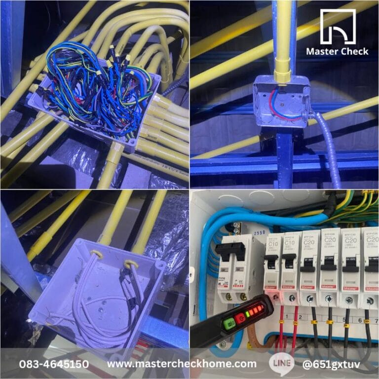 ตรวจบ้านศุภาลัย ปาล์มวิลล์ สุขุมวิท - โรงโป๊ะ (Supalai Palm Ville Sukhumvit - Rong Po) 5 ตรวจสอบพื้นที่ใต้หลังคาและแผ่นฉนวนกันความร้อน เพื่อป้องกันปัญหาน้ำรั่วซึมและเช็คความเรียบร้อยของสายไฟ